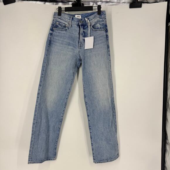 NWT Pistola Lexi Mid Rise Bowed Straight Jeans in Athens - Picture 2 of 4